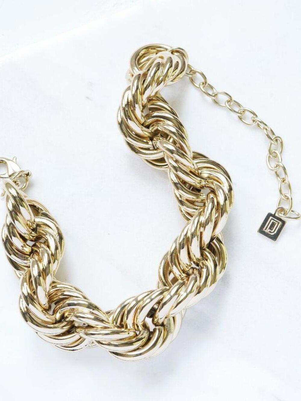 Dannijo Chunky Gold Braided Chain Bracelet